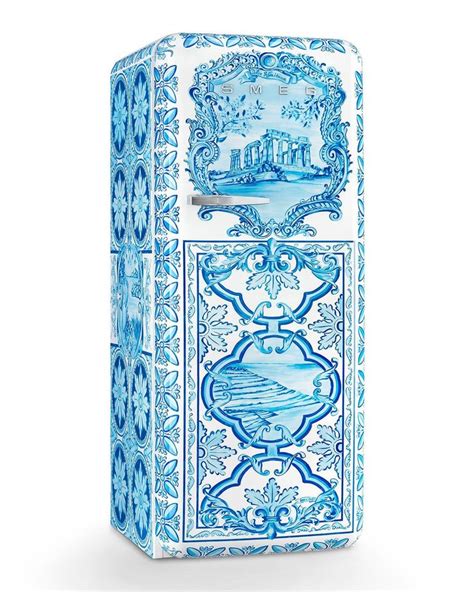 smeg dolce gabbana blue and white|dolce and gabbana SMEG fridge.